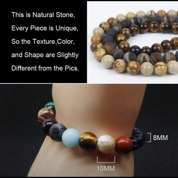 Planets Natural Stone Bracelet - Picture 4 of 7